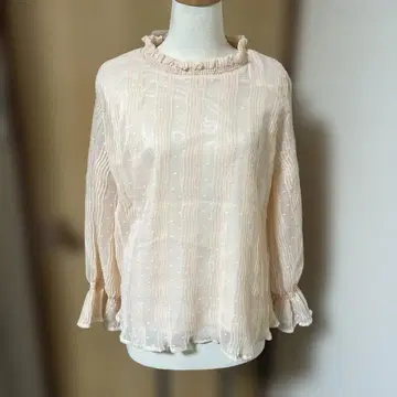 미사용 택 포함 핑크 쉬폰 블라우스