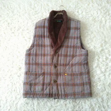 Golden Bear 골든베어 체크 무늬 베스트 L 따뜻한 홈웨어