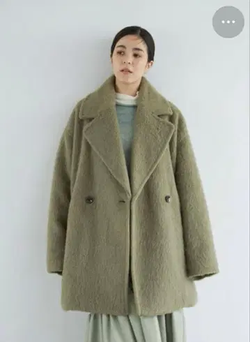 Ungrid 올리브 미들 기장 샤기 코트