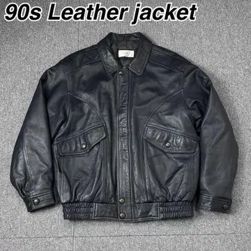 90s Leather jacket 가죽 블루종 archive 빈티지