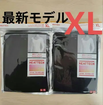 새상품 UNIQLO 히트텍 U넥 T 8부 소매 블랙 XL 유니클로