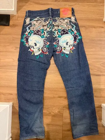 Ed Hardy 스컬 자수 데님 34