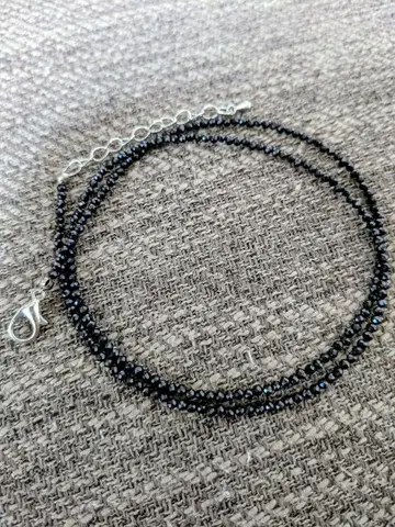 정가 14800엔! 미사용품 블랙 스피넬 목걸이 여성용 or 남성용