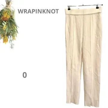 [라핀노트] 울 니트 팬츠 센터 프레스 밑단 슬릿 스트레이트 0