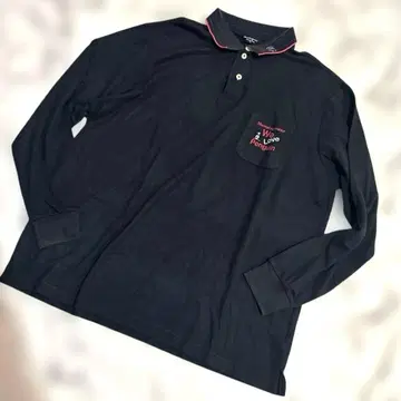 새상품급 먼싱웨어 골프 긴팔 피케 셔츠 네이비 3L 사이즈