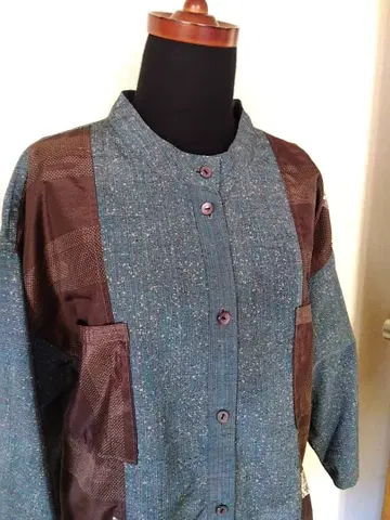 기모노 리메이크 오시마와 츠무기의 절개 블라우스 자켓 (no76)