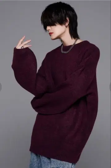 ADRER 아들러 극상 퍼지 니트 와인 레드 L 사이즈