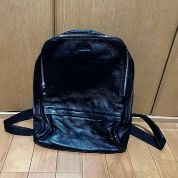 TIDING 천연 가죽 백팩 블랙 미사용 가죽 백팩 남녀 공용