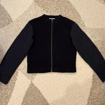 LOVELESS GUILDPRINE 퀼팅 니트 블루종 네이비