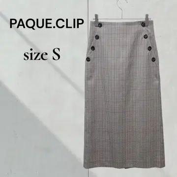 OPAQUE.CLIP 글렌체크 타이트 스커트 허리밴딩 고급