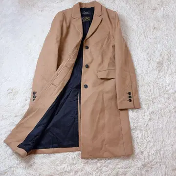 MACPHEE 베이지 체스터 코트 40 캐시미어 혼방 카멜