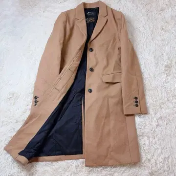 MACPHEE 베이지 체스터 코트 40 캐시미어 혼방 카멜