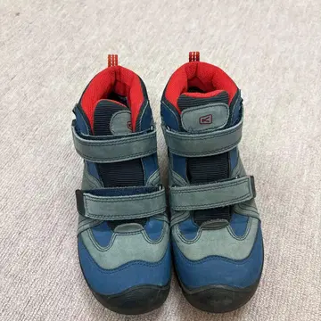 keen 하이컷 등산화 파랑/빨간색 벨크로