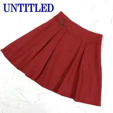 언타이틀 턱 플리츠 플레어 스커트 레드 2 C7543
