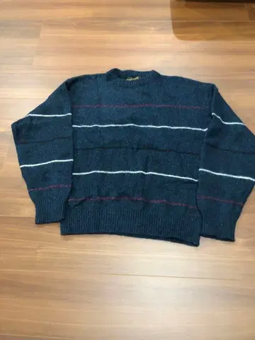 80s 에디 바우어 니트 미국제 보더 블랙 택