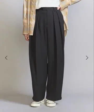 BEAUTY&YOUTH 턱 와이드 팬츠 블랙 S