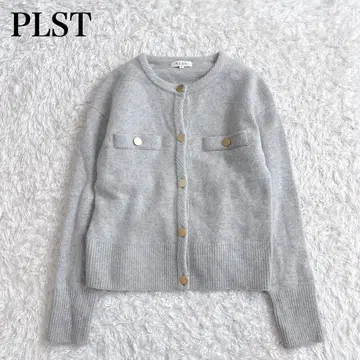 플라스테 메리노울 가디건 골드 버튼 크루넥 워셔블 최근 모델
