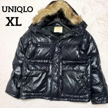 UNIQLO 올드 유니클로 XL 프리미엄 다운 광택 블랙 Y2K