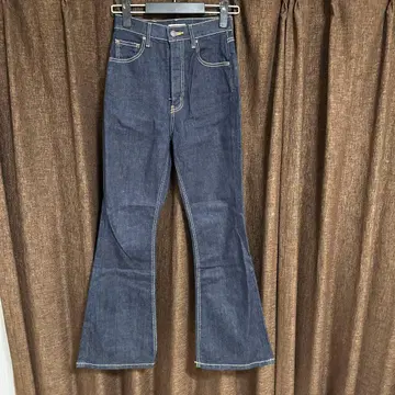 부츠컷 데님 플레어 데님 다크 블루