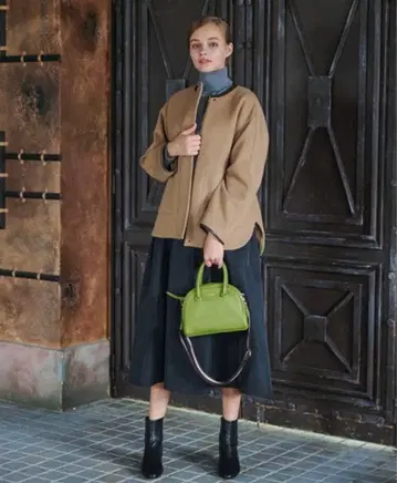 dressterior super110's 인조 가죽 파이핑 블루종