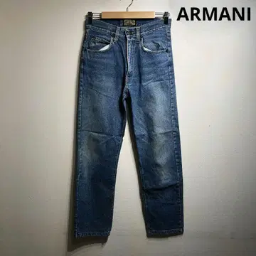 아르마니 스트레이트 데님 블루 구제 의류 빈티지 청바지