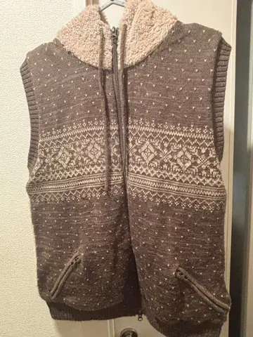 Gohemp 후드 부착 니트 베스트 M