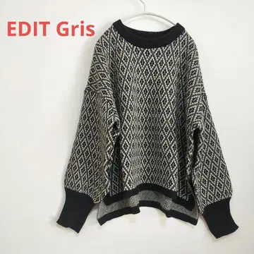 EDIT Gris 에디트 그리 총 패턴 니트 풀오버
