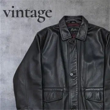 [ 레어 ] 90'S vintage 양가죽 가죽 자켓 블랙