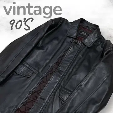 [ 레어 ] 90'S vintage 양가죽 가죽 자켓 블랙