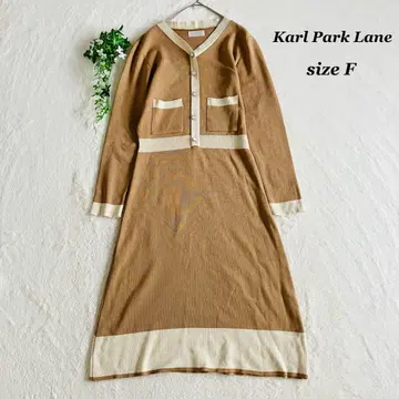 칼 파크레인 (F) 고급 배색 니트 원피스