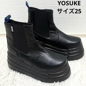 [새상품급] 요스케 YOSUKE 통굽 사이드 고어 숏부츠 사이즈 25