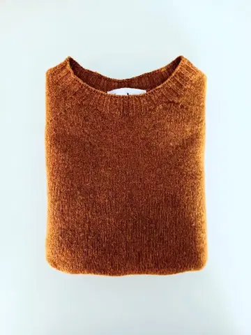 할리 오브 스코틀랜드 크루넥 스웨터 니트 오렌지 38