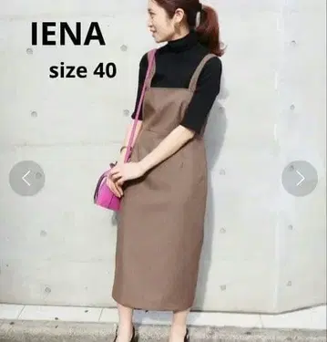 [ IENA ] 체크 뷔스티에 원피스 울 하운드투스 체크 브라운