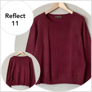 [ 새상품급 ] Reflect 무늬 편직 절개 라메 니트 보르도