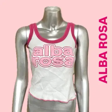 희귀! ALBA ROSA 탱크탑 화이트/핑크