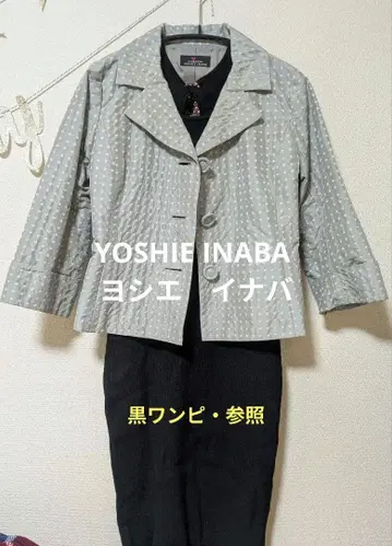 YOSHIE INABA 그레이 도트 무늬 테일러드 자켓 M 사이즈