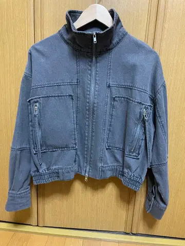 그레이 크롭 데님 자켓