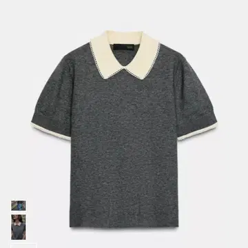 [새상품] Zara 레이스 트리밍 숏 슬리브 피케 셔츠