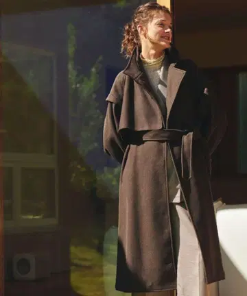 [새상품] FREAK'S STORE 멜톤 라이크 울리 스탠드 트렌치코트