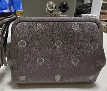 perche 가마구치 접이식 지갑 도트 그레이