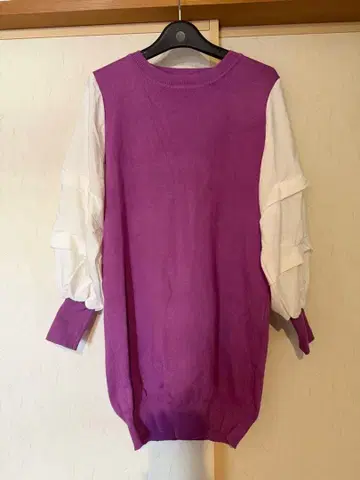 미착용 튜닉풍 니트 퍼플