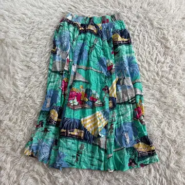 KarenKane 리조트 패턴 롱 스커트 빈티지 스커트 M 사이즈