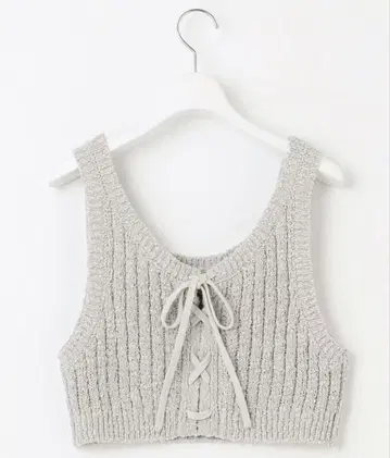 SLOW/일부 매장 한정판 ] 리본얀 니트 뷔스티에 2WAY