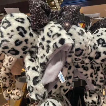 디즈니 레오파드 무늬 팬캡 실버 화이트 블랙 미니