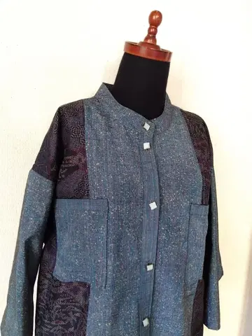 기모노 리메이크 오시마와 츠무기의 절개 블라우스 자켓(NO77)