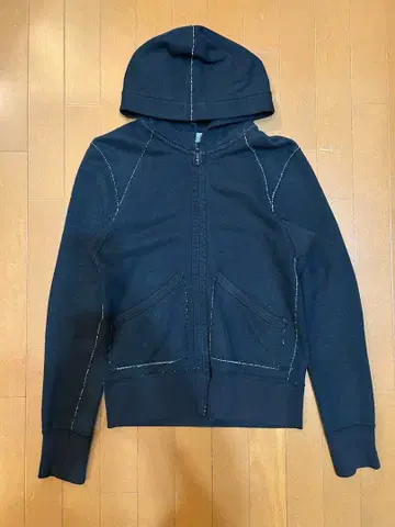 디자인 짧은 기장 더블 지퍼 후드티