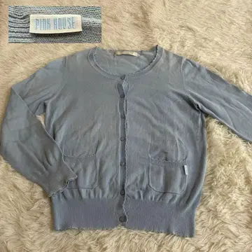 PINK HOUSE 핑크하우스 가디건 스카이블루 스캘럽 디자인