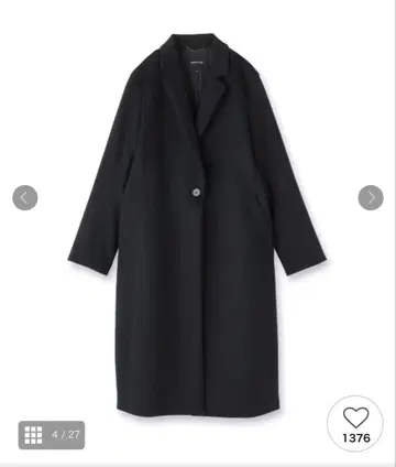 언타이틀 울 체스터 코트 블랙 사이즈 42