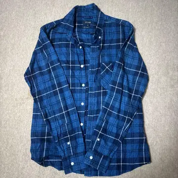 BEAMS 플란넬 셔츠 M 네이비 체크