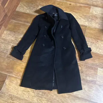 INED 블랙 더블 브레스트 코트